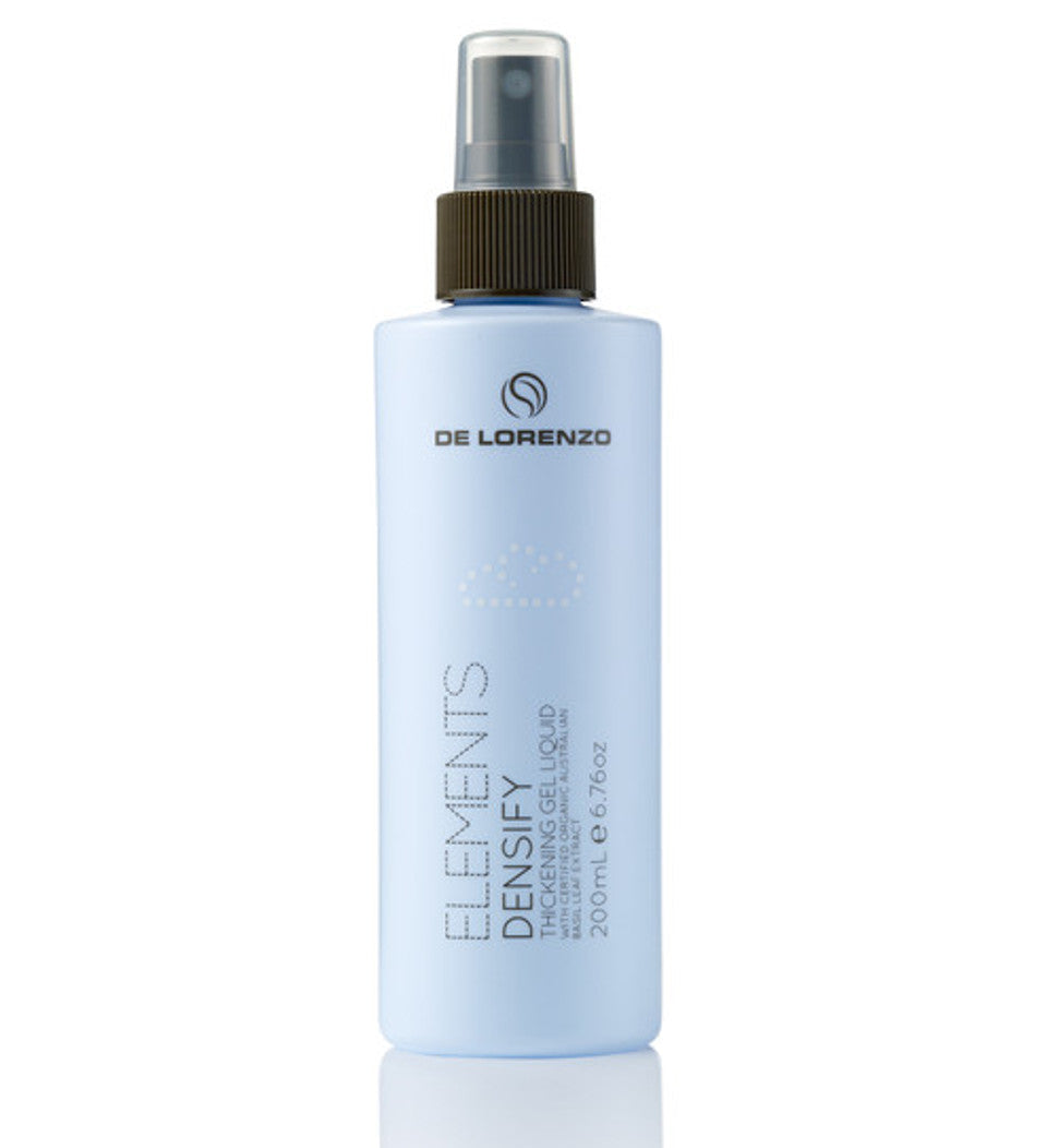 a bottle of delorenzo elements densify thicking gel liquid