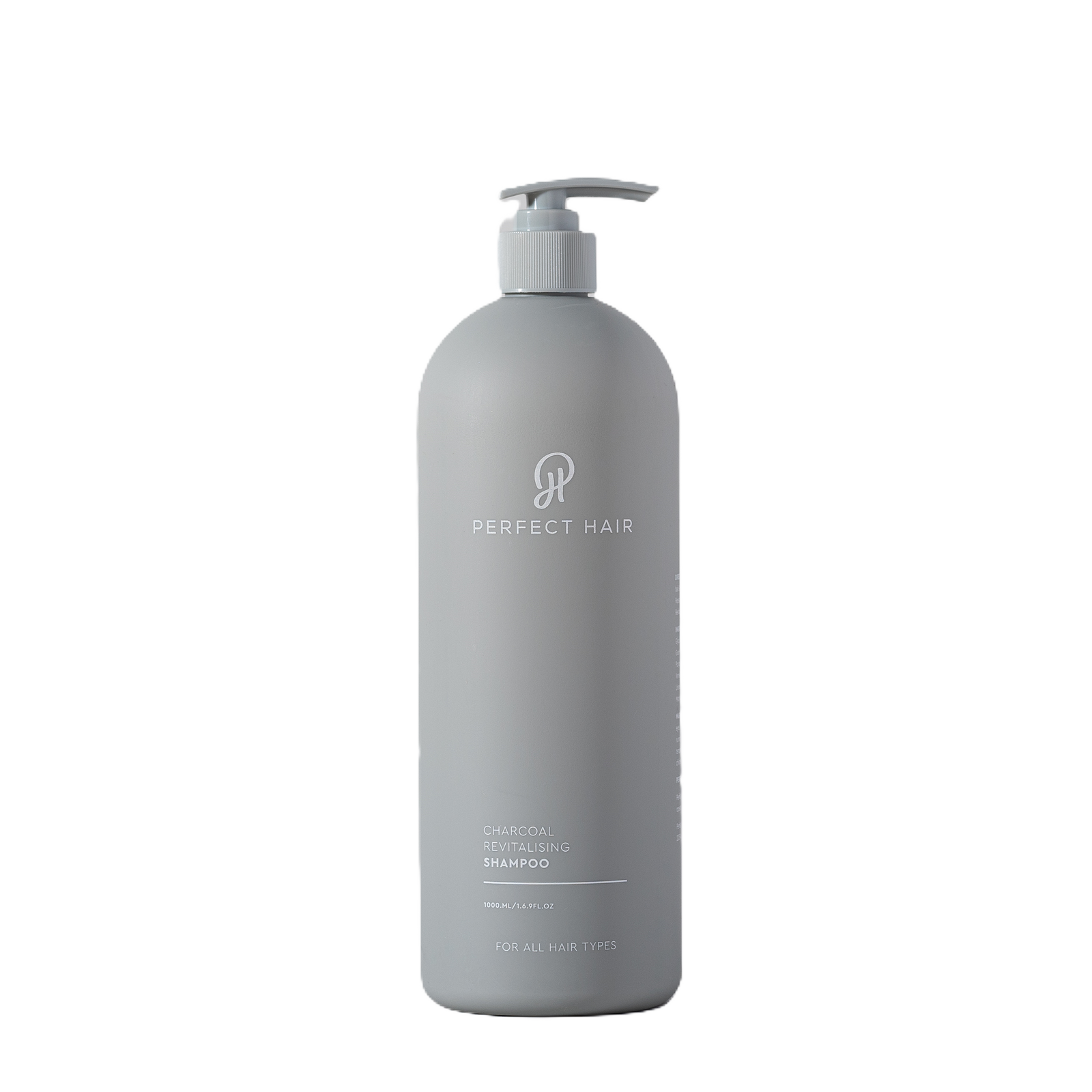 Pefect Hair Charcoal Shampoo 1 Litre bottle. This deep cleans but also relaxes and moisturizes the hair, leaving it softer, shinier, and more manageable.