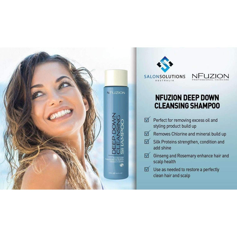 NFuzion Professional Deep Down Cleansing Shampoo 375ml,Salon Supplies To Your Door