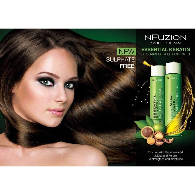 NFuzion Professional Essential Keratin Sulphate Free Shampoo 375ml,Salon Supplies To Your Door