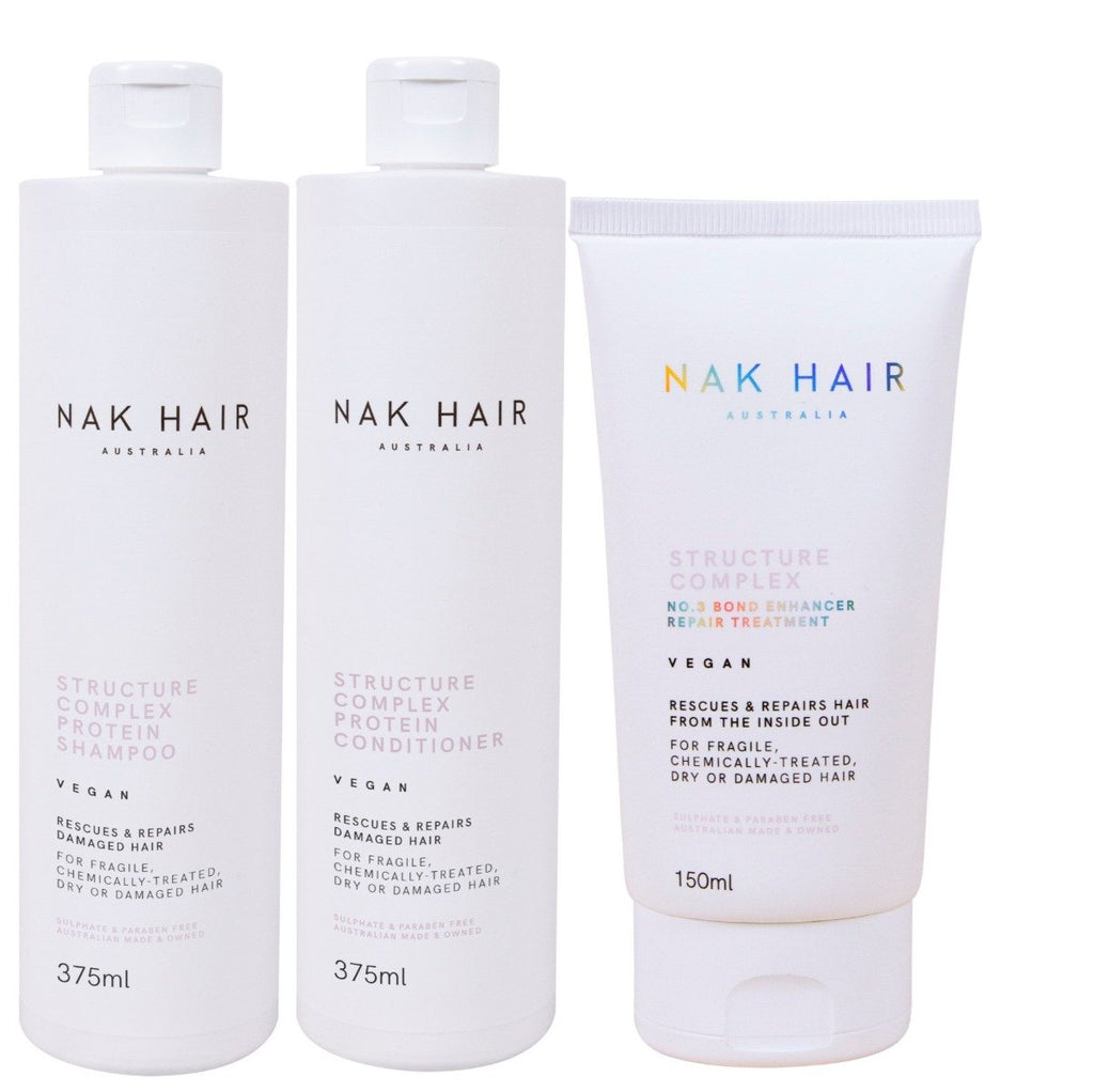 NAK Structure Complex Protein Shampoo & Conditioner 375ml TRIO