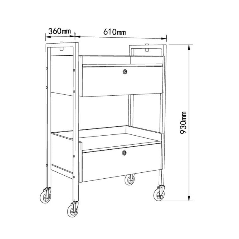 2 Tier Salon Trolley - White