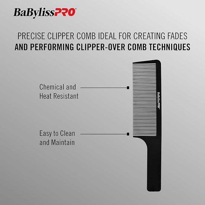 BaBylissPRO Barberology Black Clipper Comb