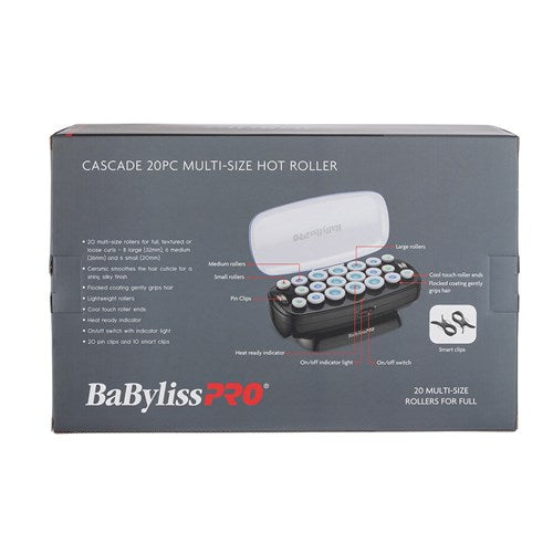 BaBylissPRO Jumbo Ceramic Cascade 20pc Multi Sized Hot Rollers