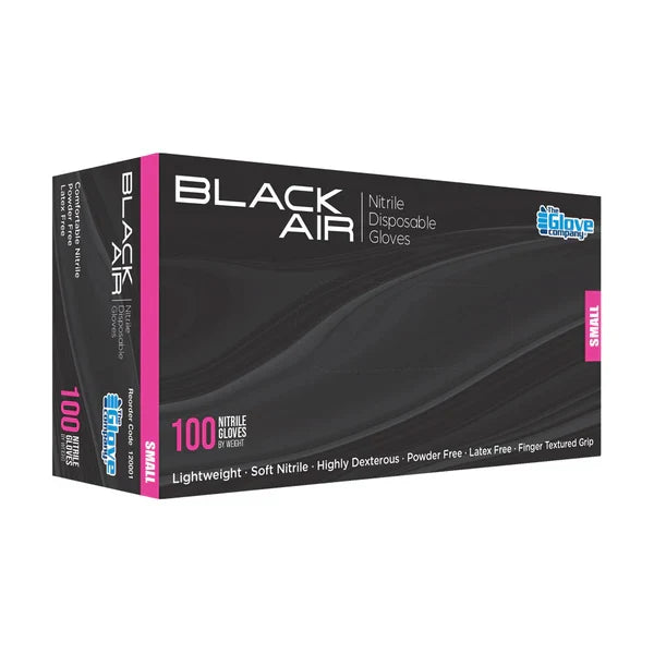 Black Air Nitrile Disposable Black Gloves 100 Pack