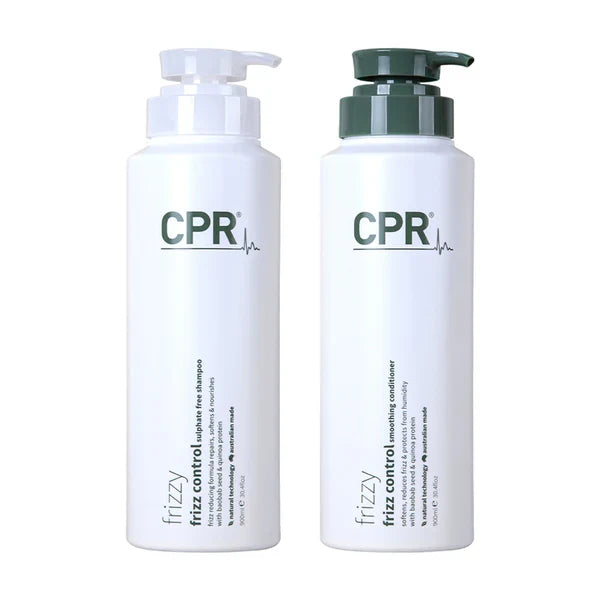 CPR Frizzy Frizz Control Sulphate Free Shampoo and Smoothing Conditioner Bundle - 900ml Duo for Soft, Smooth, and Manageable Hair