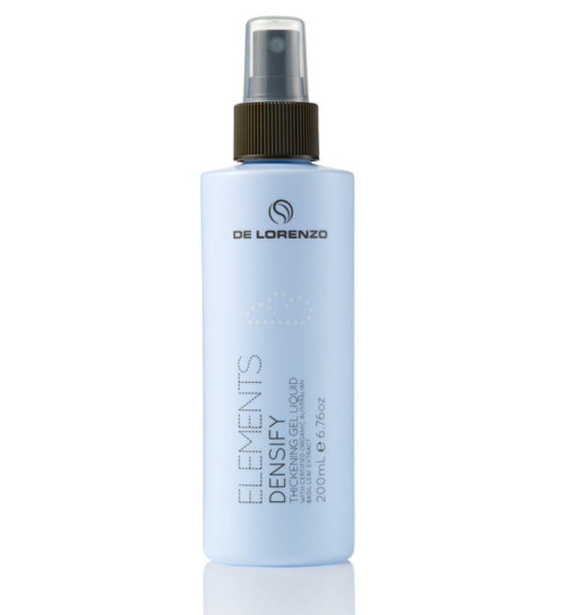 a bottle of delorenzo elements densify thicking gel liquid