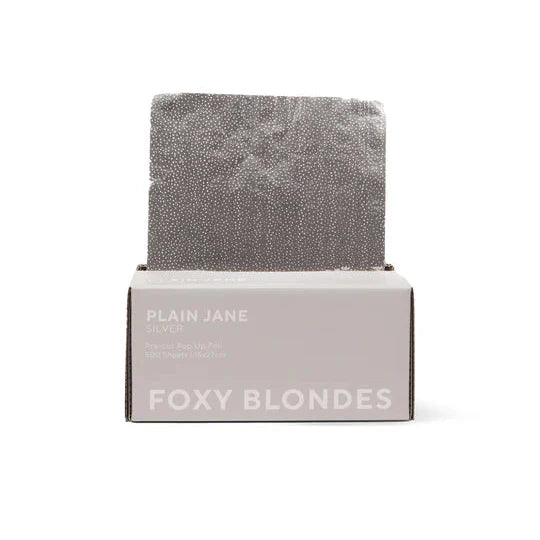 Gray textured towel in a 'Plain Jane' box by Foxy Blondes on a white background