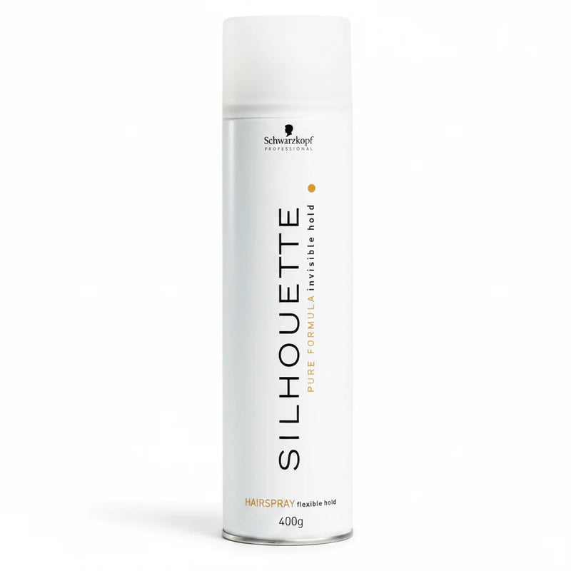 Schwarzkopf Silhouette hairspray bottle on a white background