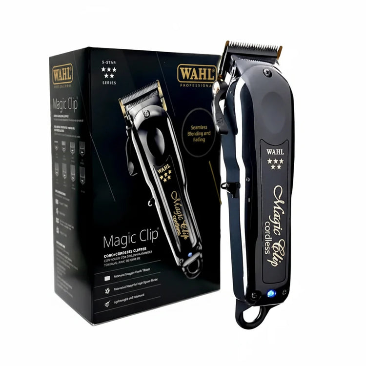 Wahl Magic Clip hair trimmer with packaging on a white background