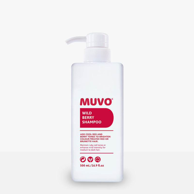 Refresh or create vivid burgundy, intense garnet, or opulent ruby tones with Muvo Wild Berry Shampoo