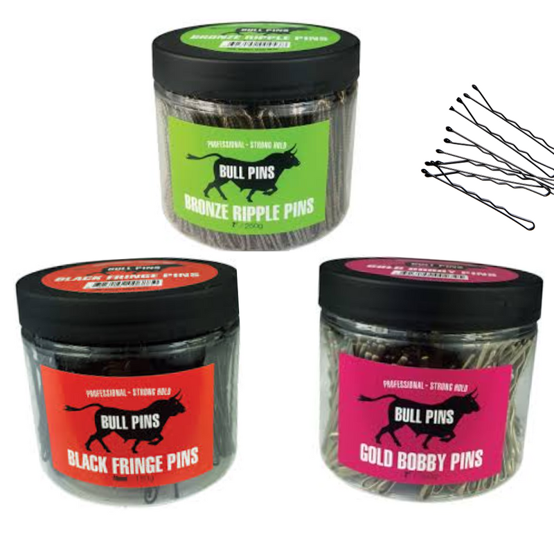 Bull Pins 2inch Bobby Pins (Assorted Colours) 250g tub