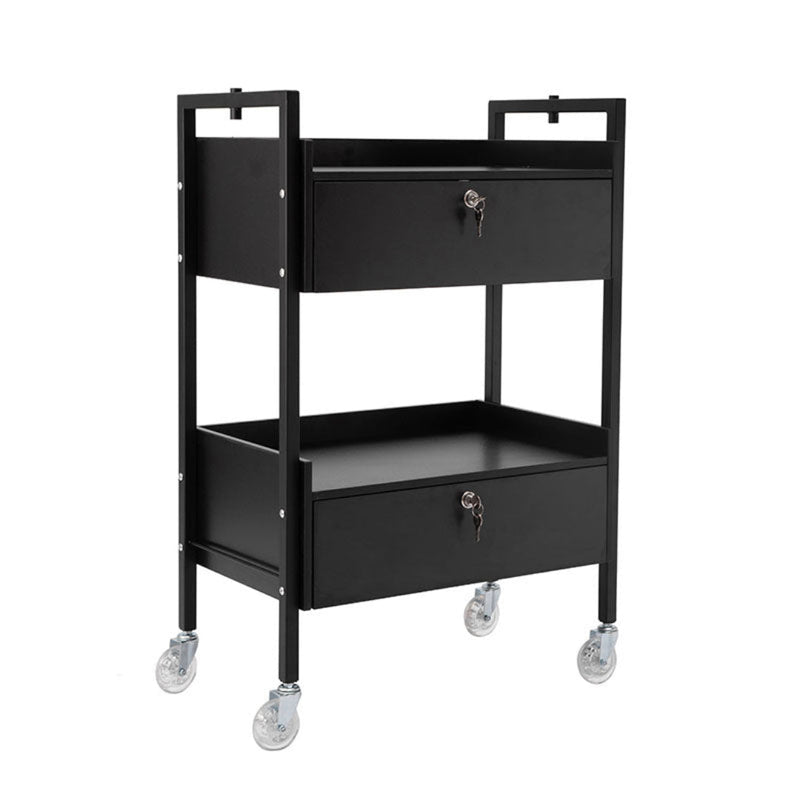 2 Tier Salon Trolley - Black