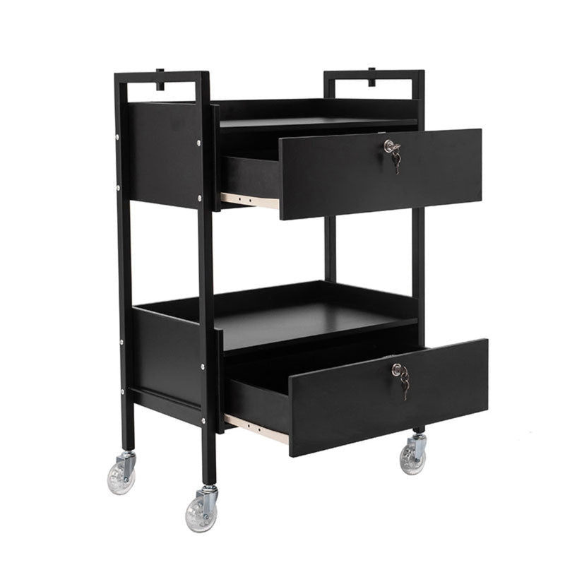 2 Tier Salon Trolley - Black