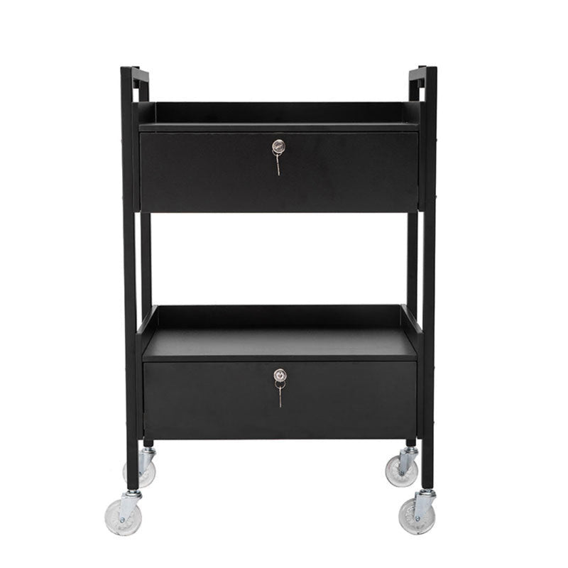 2 Tier Salon Trolley - Black