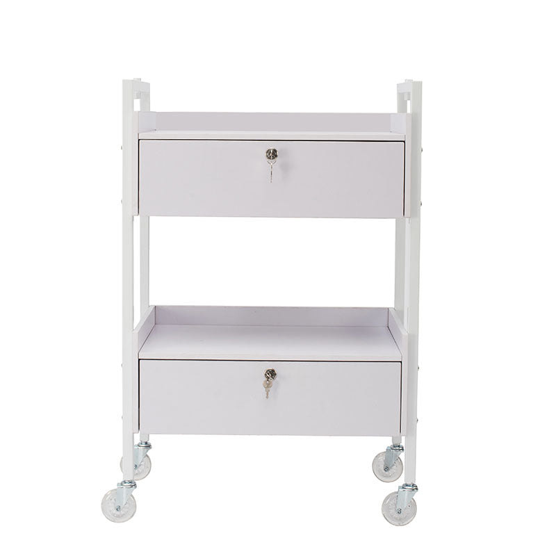 2 Tier Salon Trolley - White