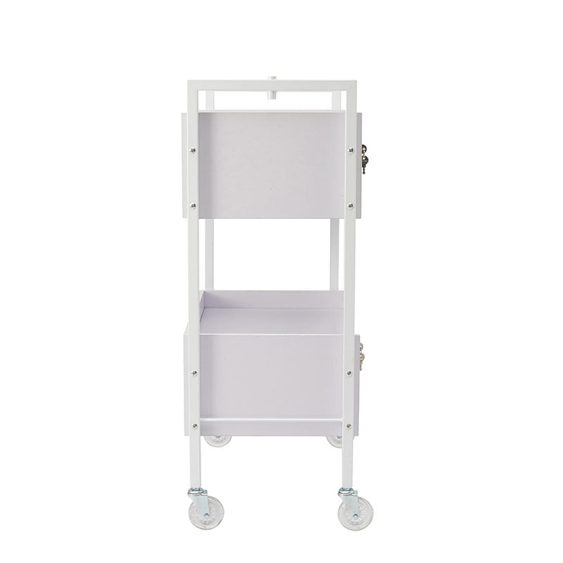 2 Tier Salon Trolley - White