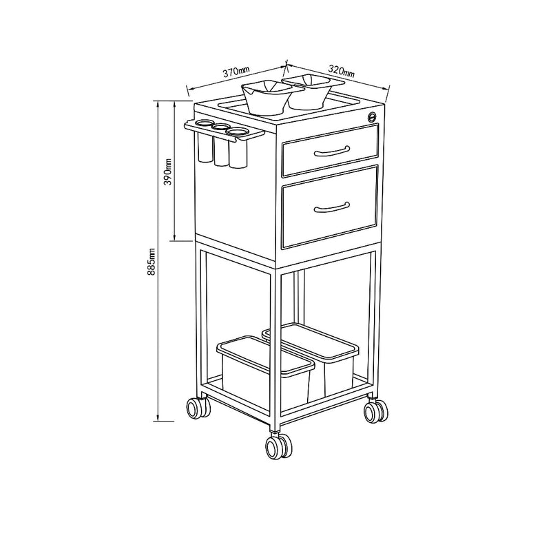 Lincoln Metal Salon Trolley - Black