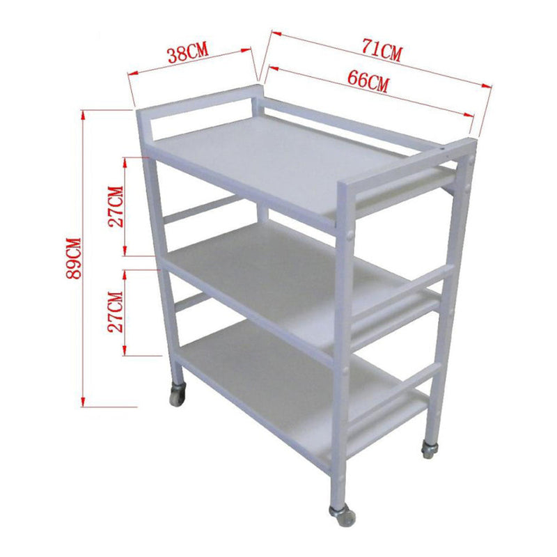 Beauty Station 3 Tier Salon Trolley - White