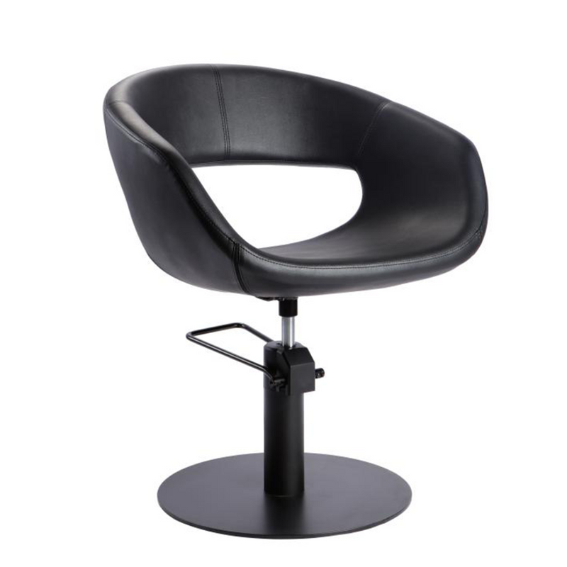 Black adjustable chair on a white background