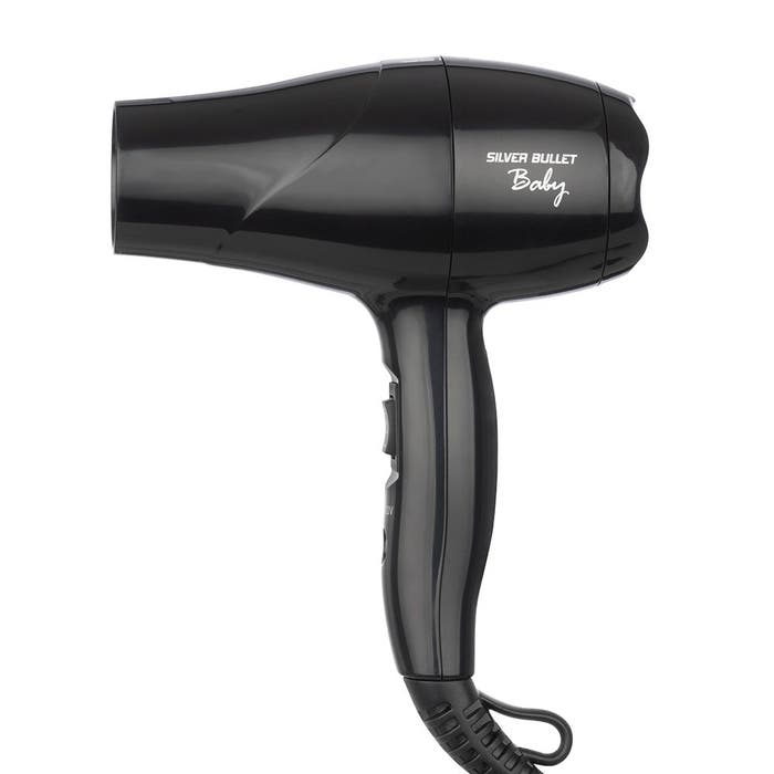 Silver Bullet Baby Travel Mini Hair Dryer & Diffuser - 1200W Dual Voltage (Black)