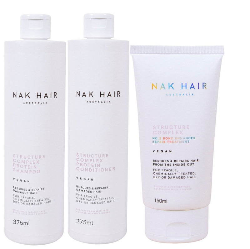 NAK Structure Complex Protein Shampoo & Conditioner 375ml TRIO