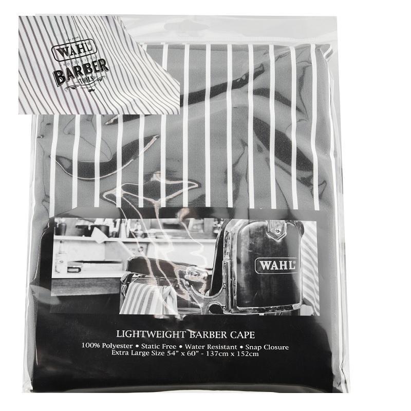 Wahl Lightweight Barber Cape in Grey with White Stripes